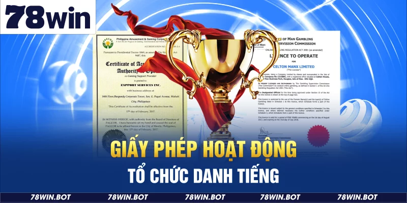 Giấy phép hoạt động tổ chức danh tiếng